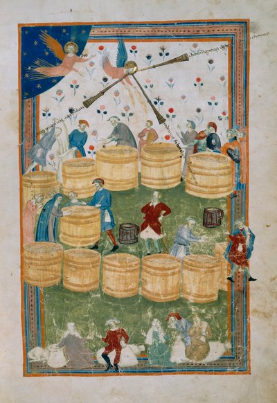 Getreidemarkt in Florenz, aus dem Biadaiolo Codex von Master of the Biadaiolo Codex Master of the Biadaiolo Codex